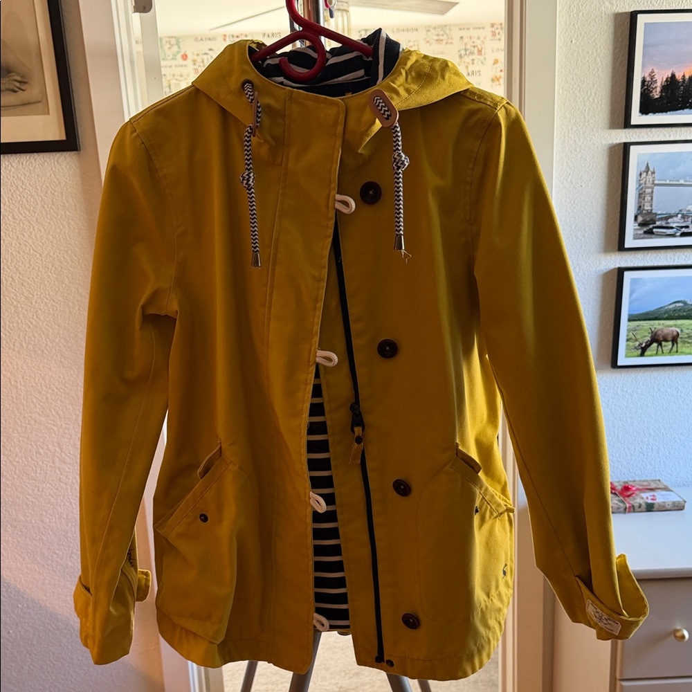 Joules Navy and Yellow Striped Jacket